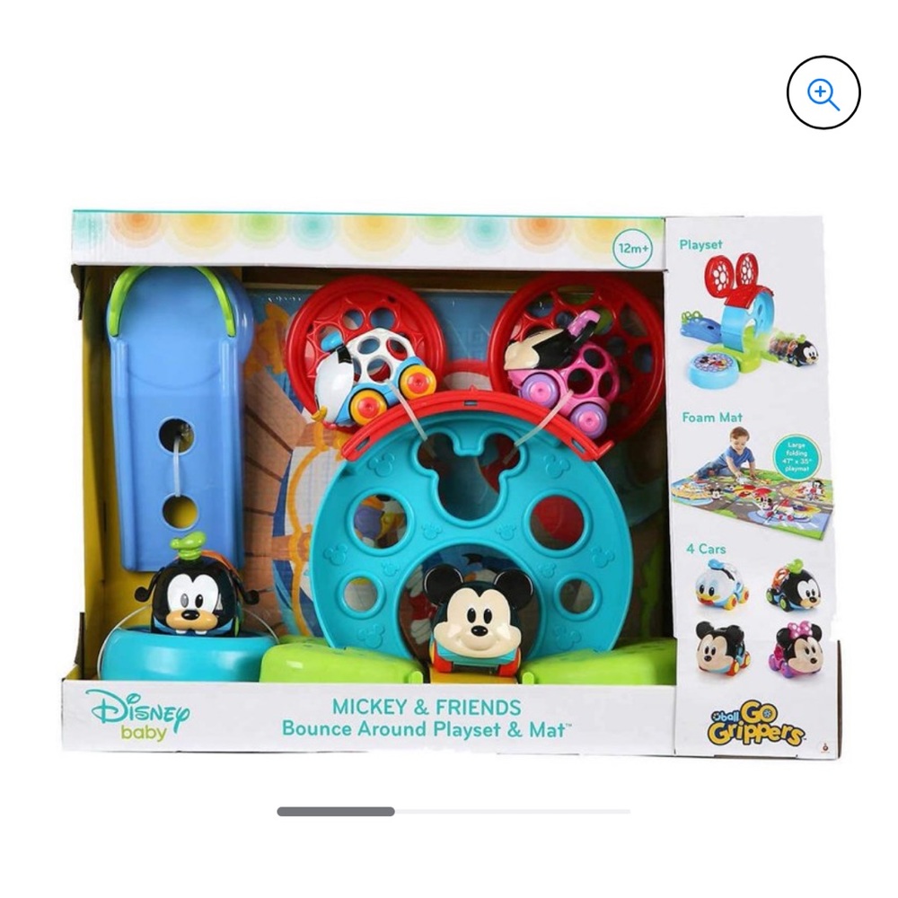 Mickey & Friends Bounce Around Playset & Mat with Oball Go Grippers Cars